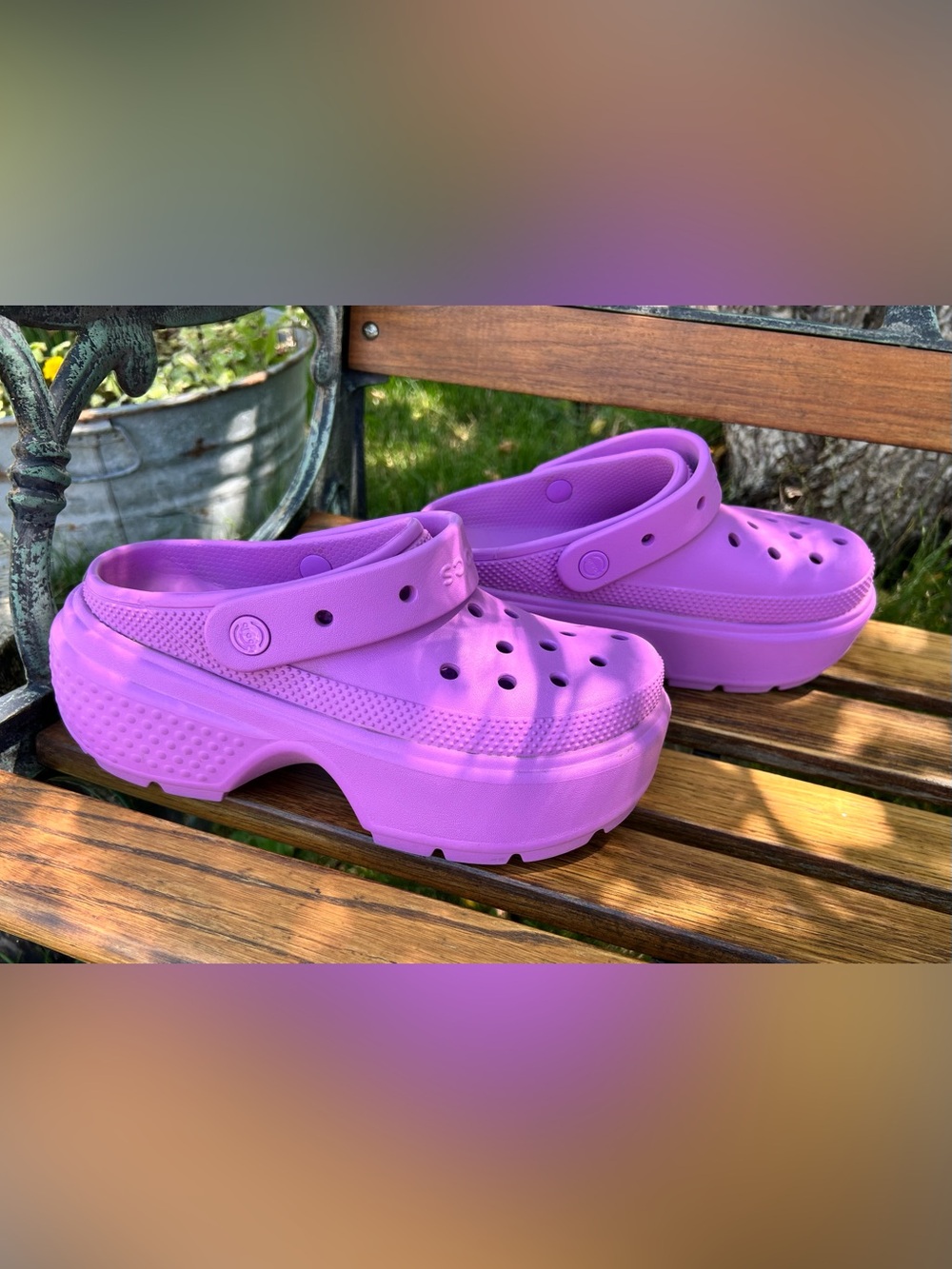 Crocs Stomp sling back clog Bubble color sz 8